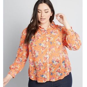 Modcloth NWT // Be Buzzworthy Button Up Top